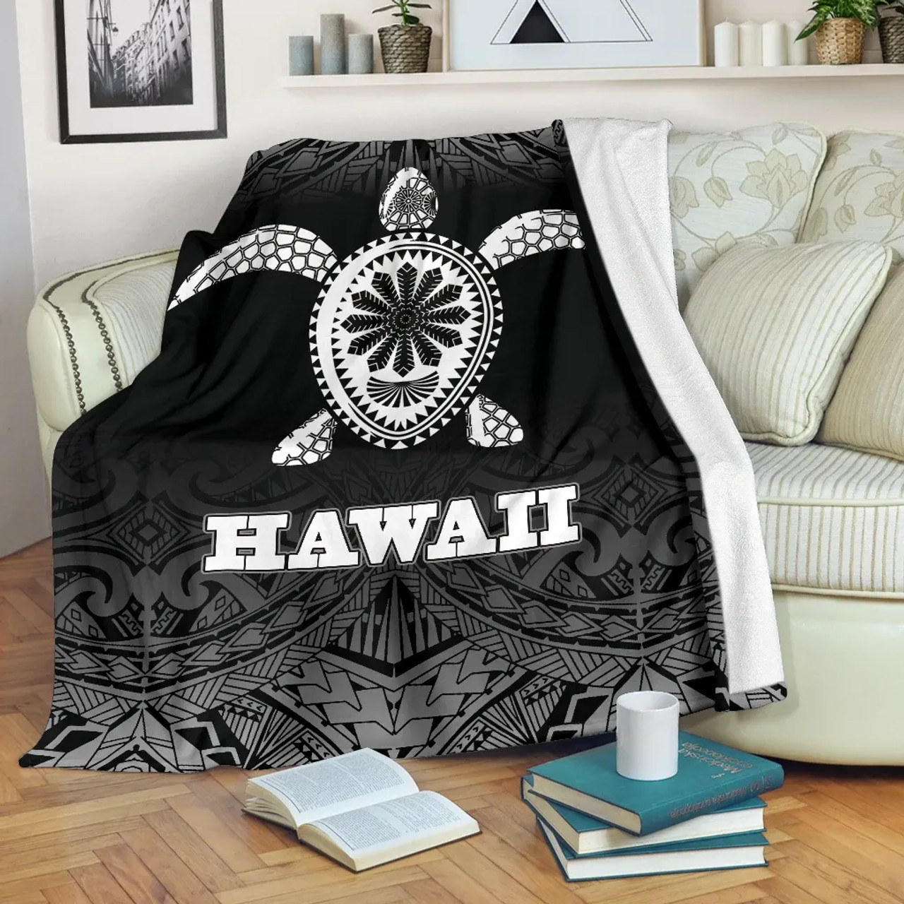 Hawaii Premium Blanket - Turtle Black Fog Style 1