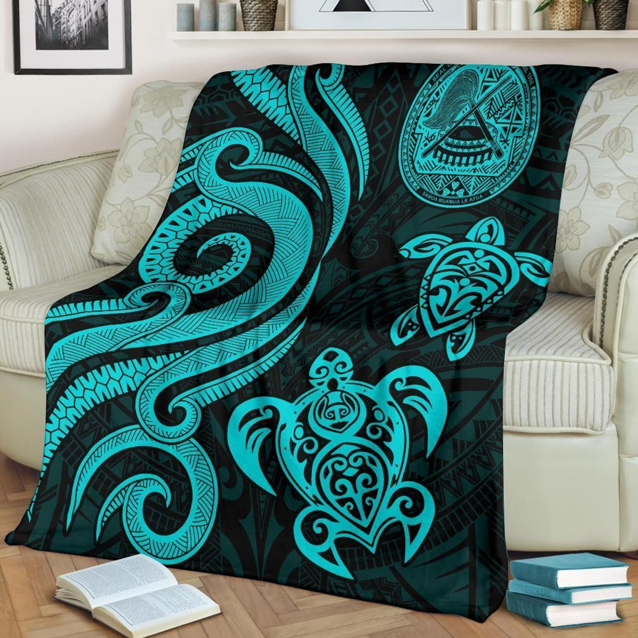 American Samoa Premium Blanket - Reggae Tentacle Turtle 2
