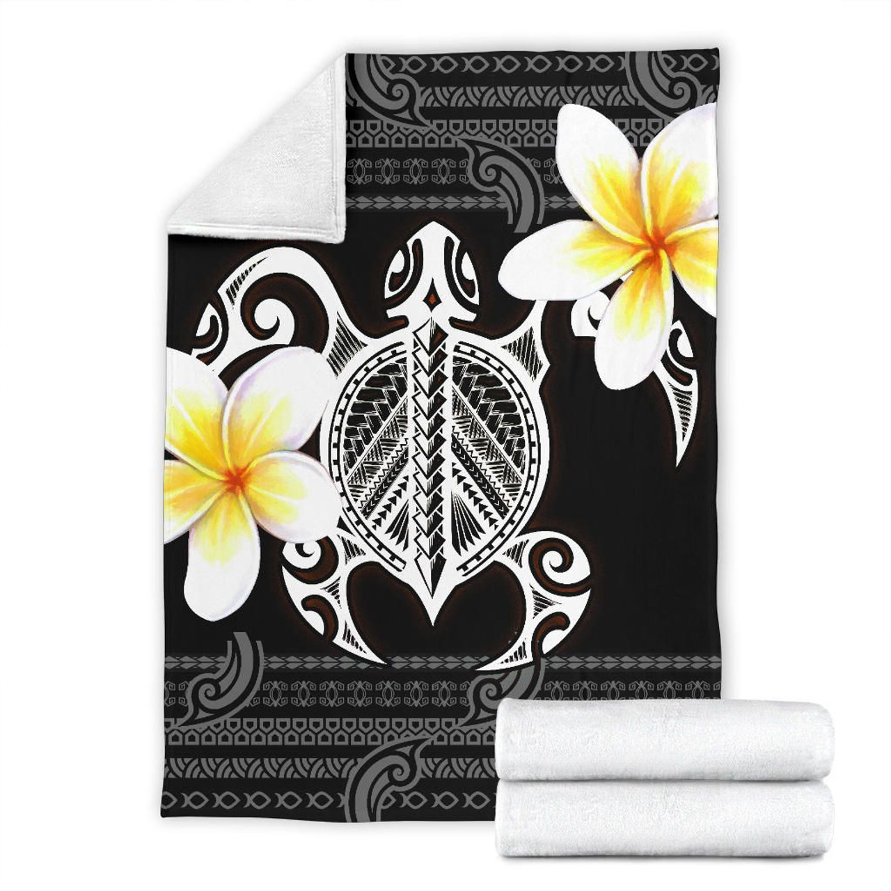 Hawaii Premium Blanket - Turtle Plumeria Flowers Polynesian Pattern 5