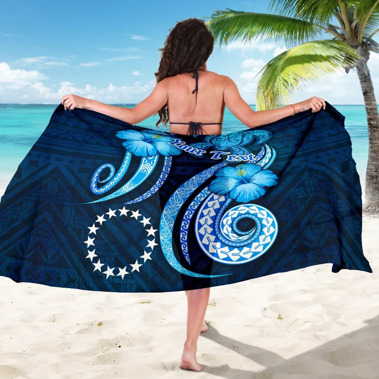 [Custom] Cook Islands Personalised Sarong - Turtle and Tribal Tattoo Of Polynesian 5