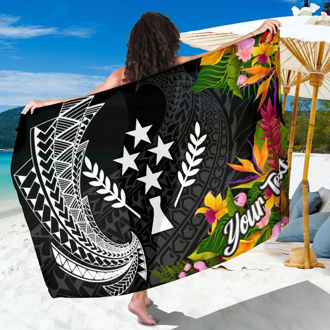 Kosrae State Sarong - Custom Personalised Seal Spiral Polynesian Patterns 1