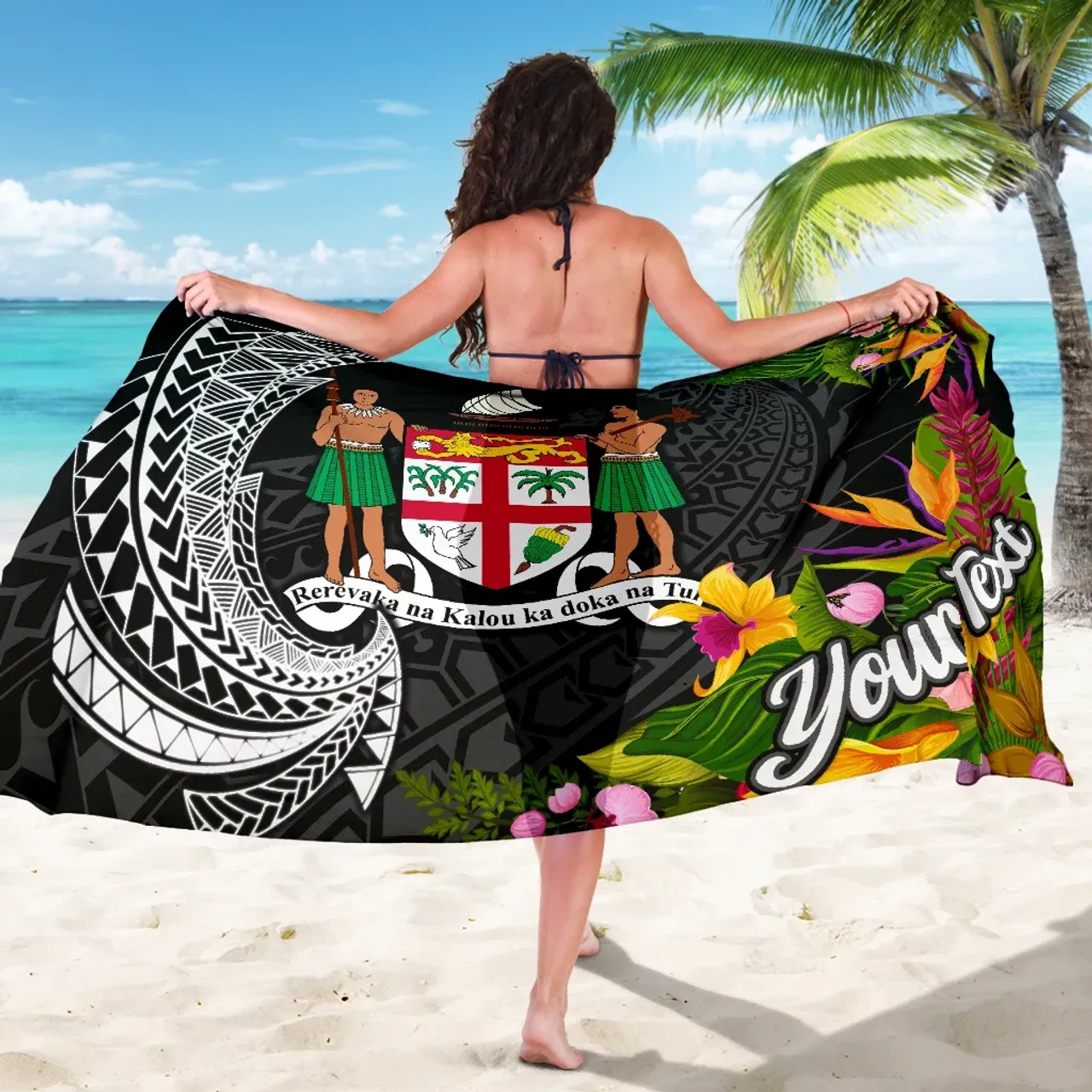 Fiji Sarong - Custom Personalised Seal Spiral Polynesian Patterns 5