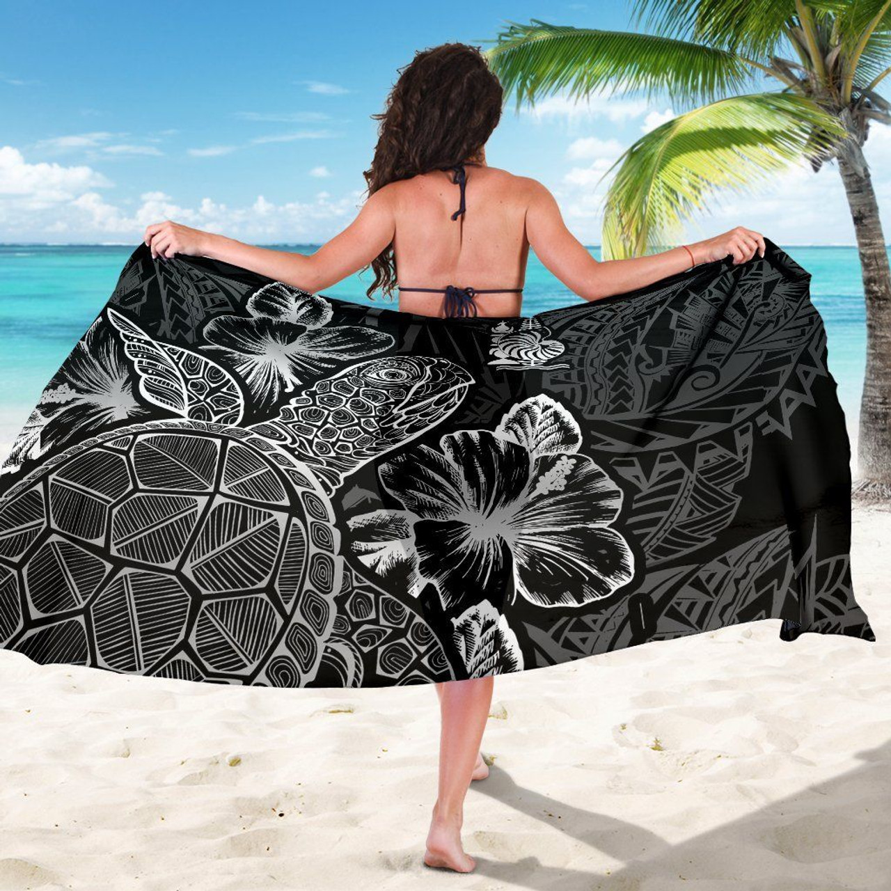 New Caledonia Sarong - Turtle Hibiscus Pattern 5