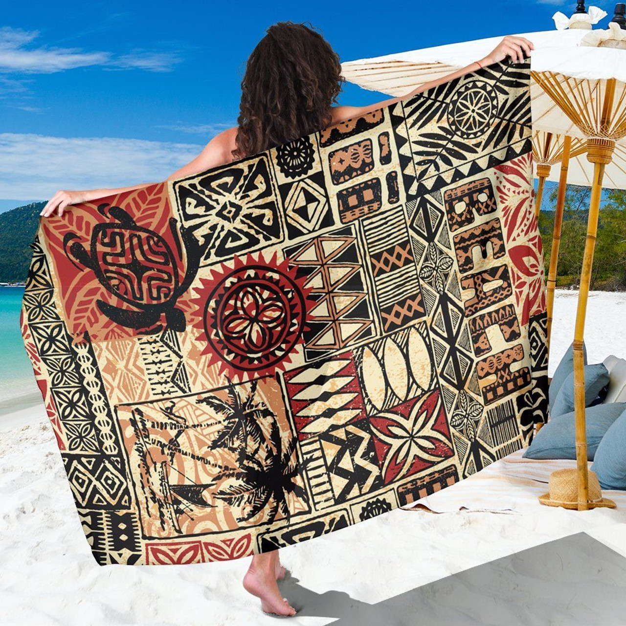 Hawaii Sarong - Hawaiian Style Tribal Fabric Patchwork