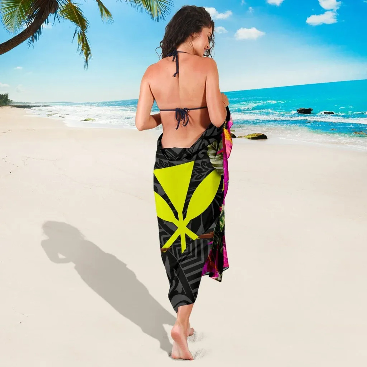 Hawaii Sarong - Polynesian Hibiscus Pattern 3