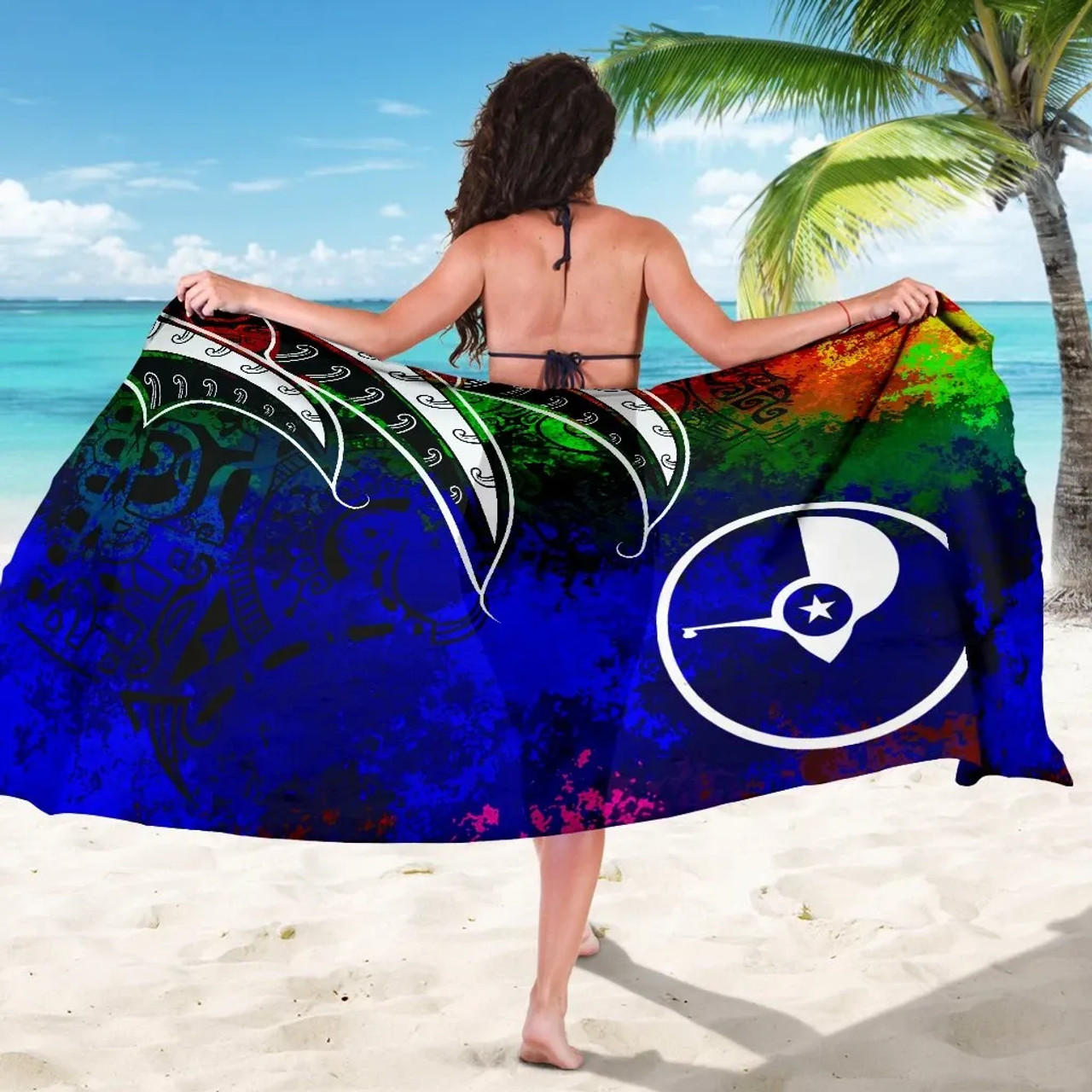 Yap Sarong - Tropical Leaf Rainbow Color 5