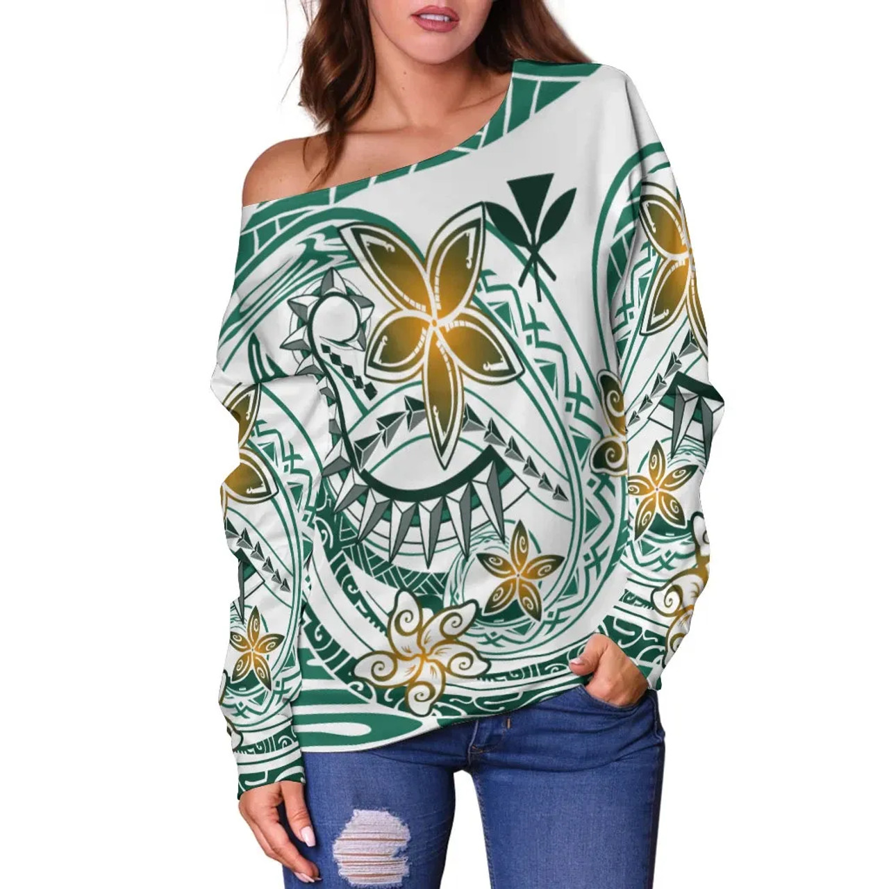 Hawaii Women Off Shoulder Sweaters - Spring Style 2