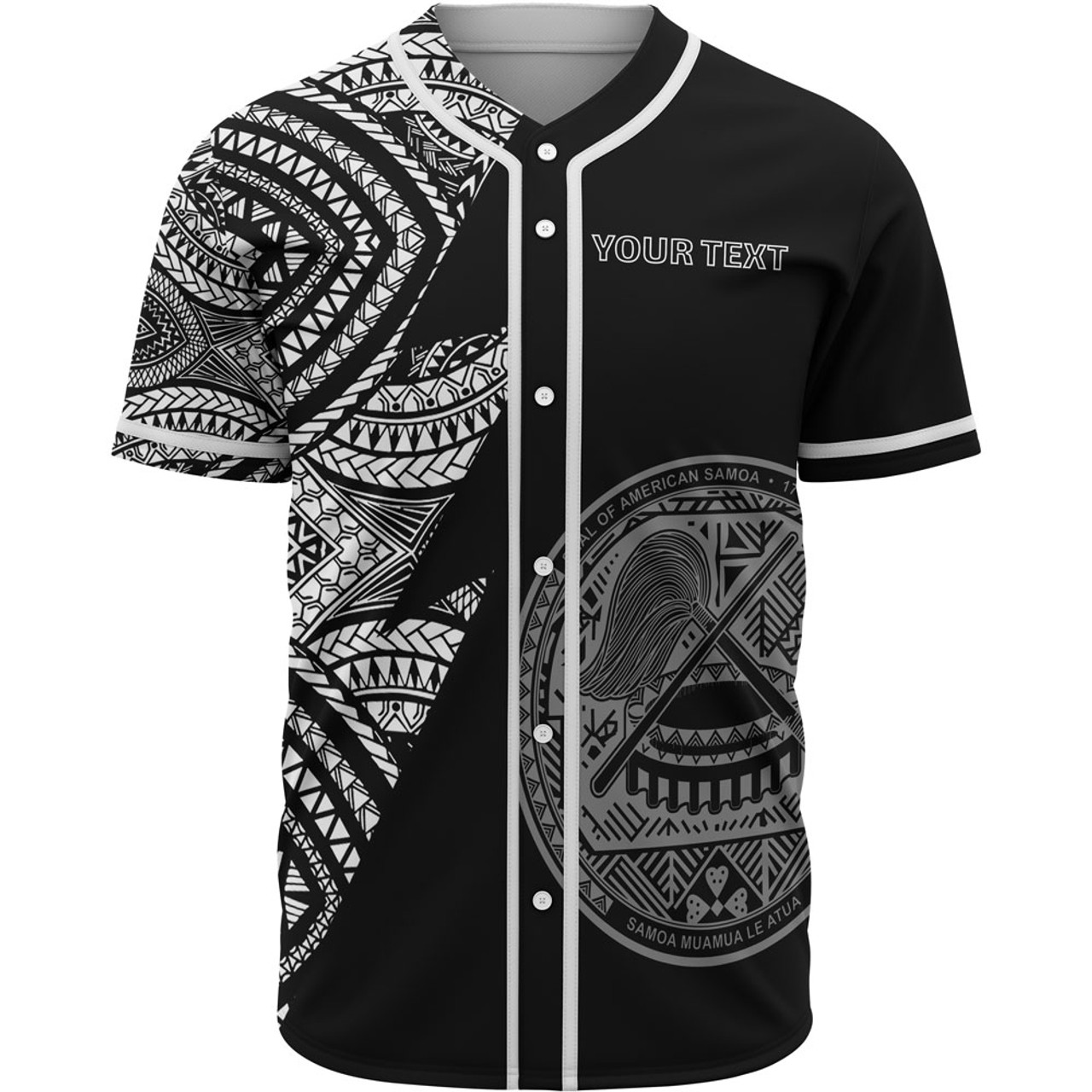 American Samoa Custom Personalized Baseball Shirt - Flash Style White