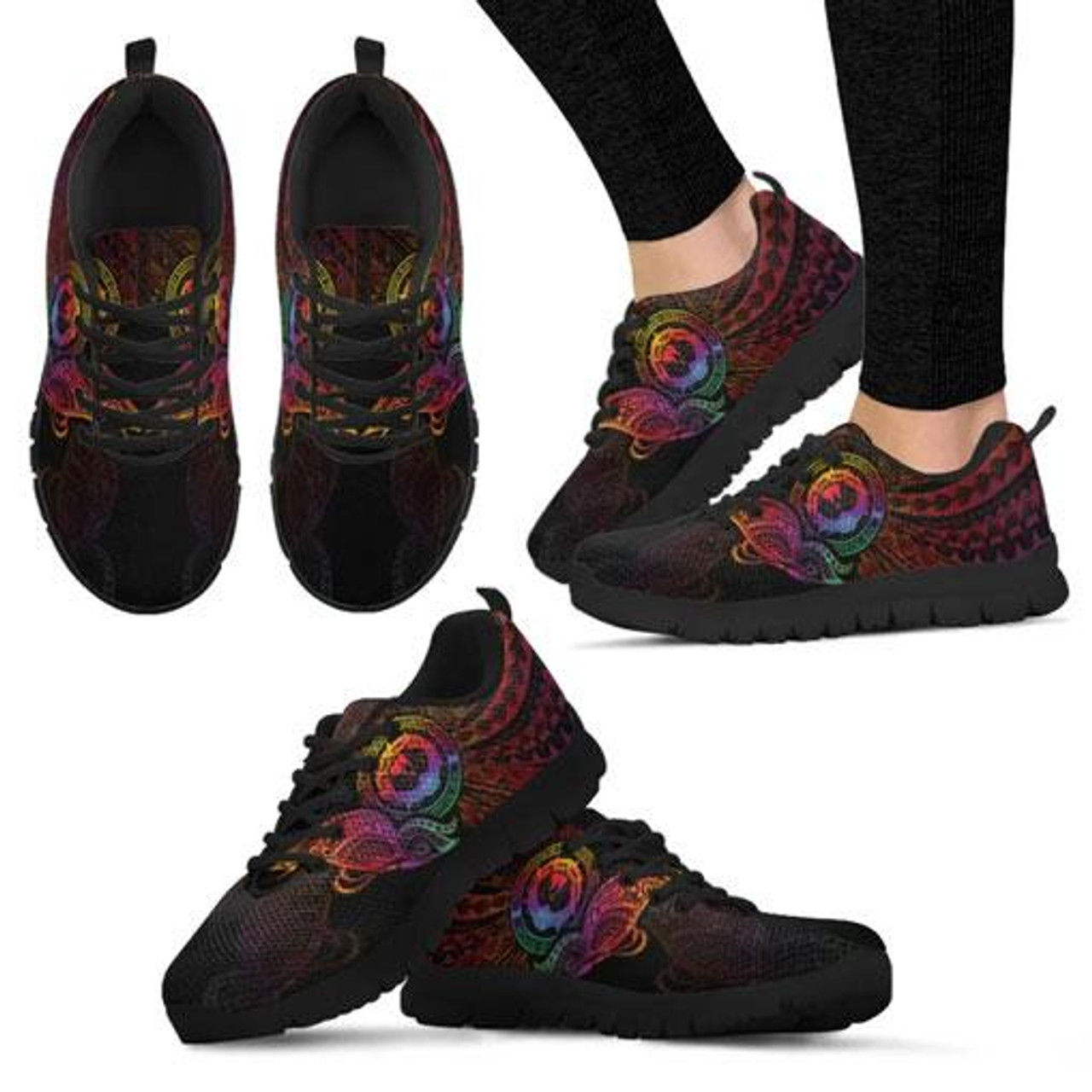 Northern Mariana Islands Sneakers - Butterfly Polynesian Style 2