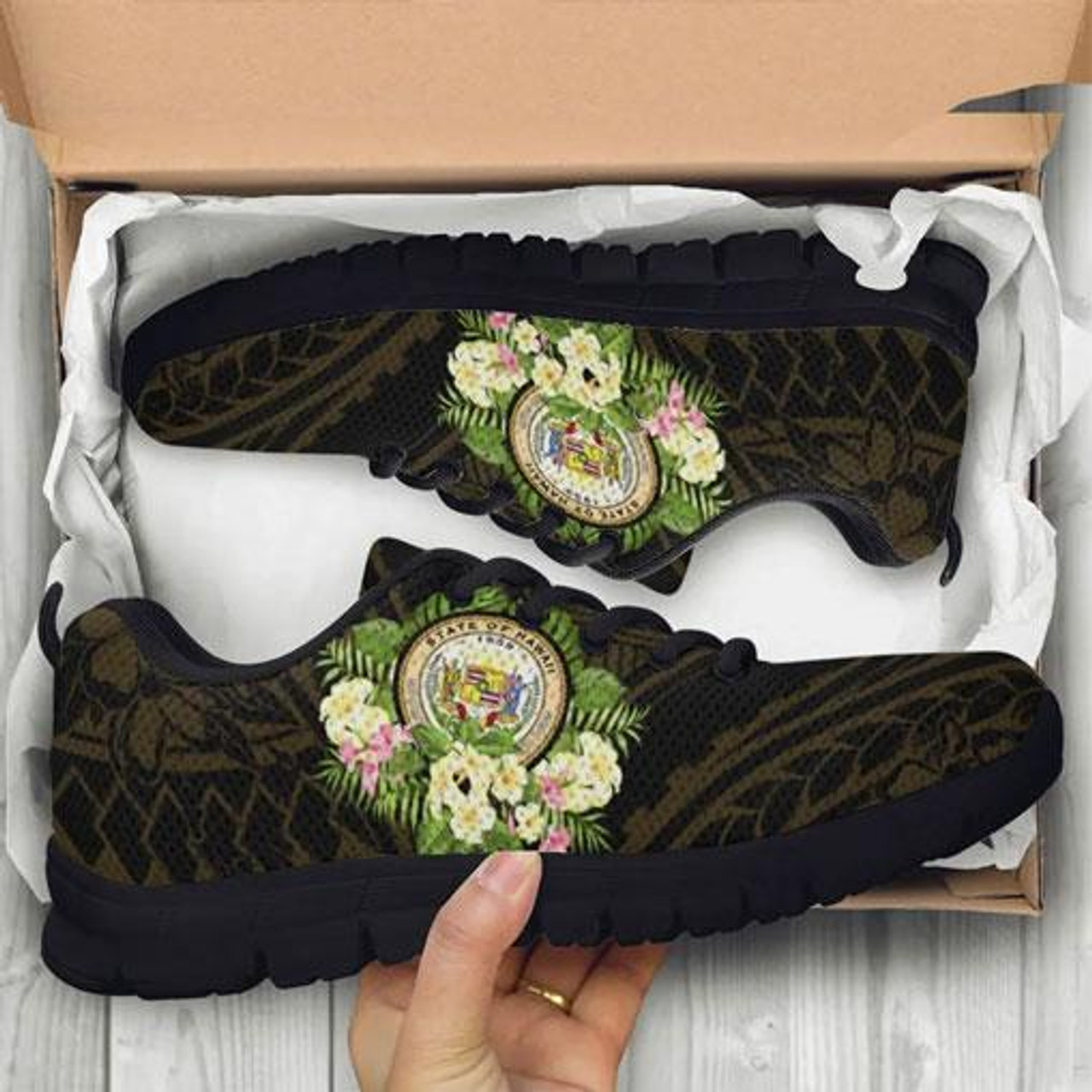 Hawaii Sneakers - Polynesian Gold Patterns Collection 3