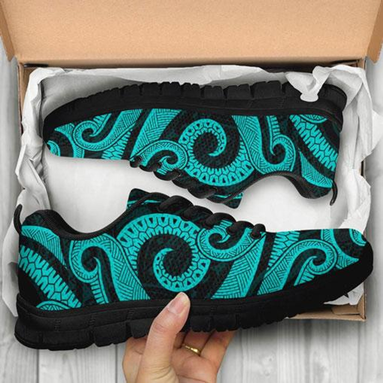 Yap Micronesian Sneakers - Turquoise Tentacle Turtle 3