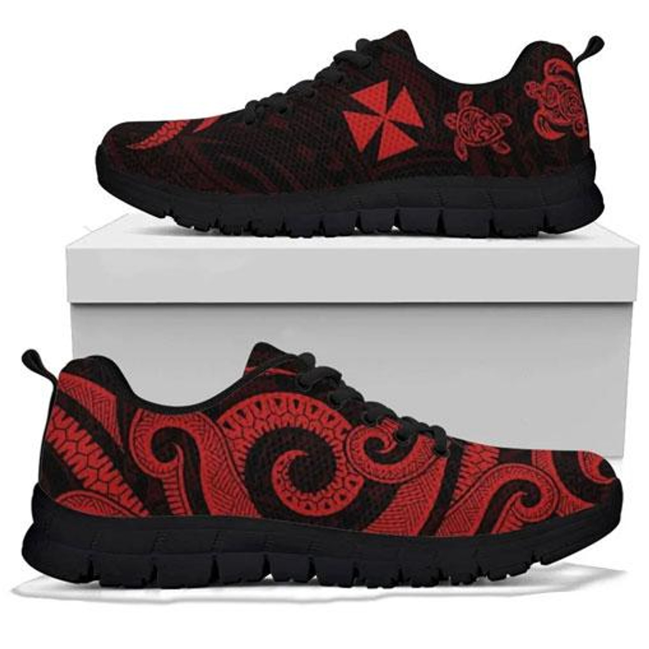 Wallis and Futuna Sneakers - Red Tentacle Turtle 3