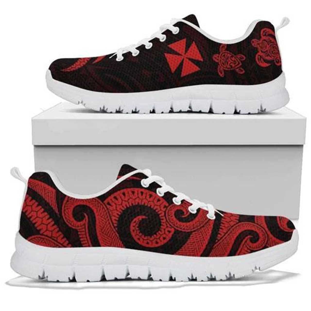 Wallis and Futuna Sneakers - Red Tentacle Turtle 8