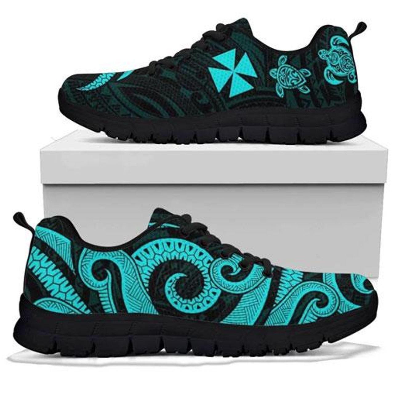 Wallis and Futuna Sneakers - Turquoise Tentacle Turtle 3