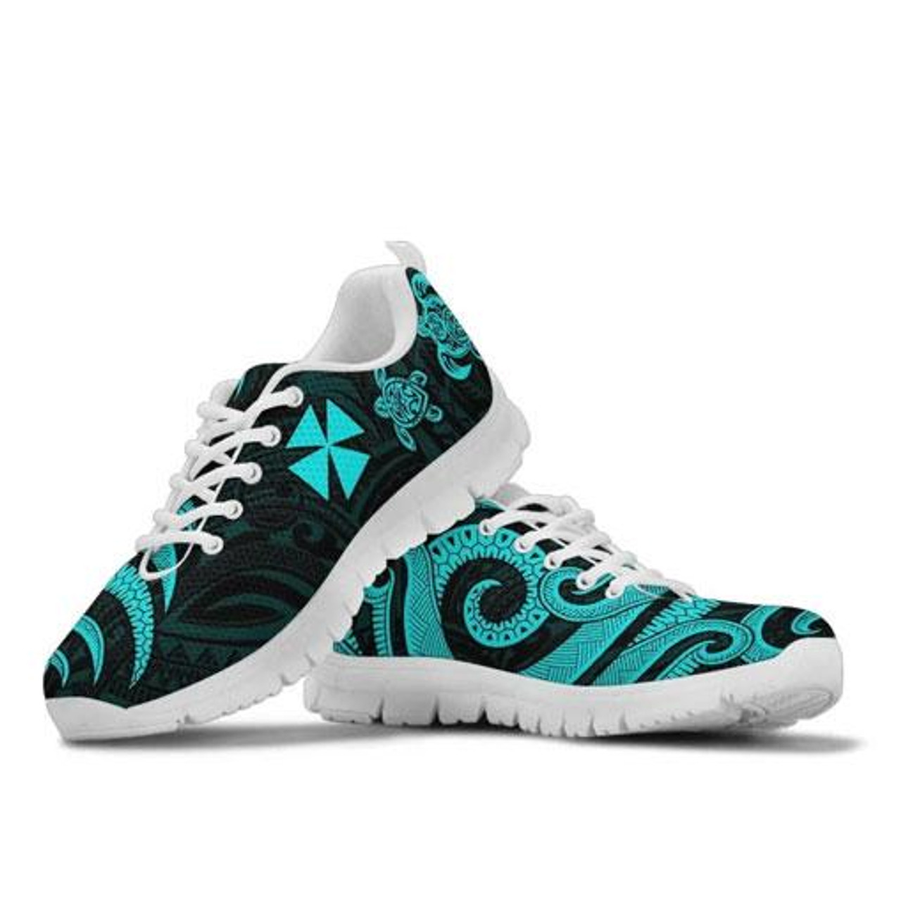 Wallis and Futuna Sneakers - Turquoise Tentacle Turtle 7