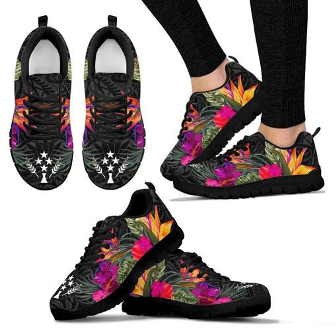 Kosrae Sneakers - Polynesian Hibiscus Pattern 4