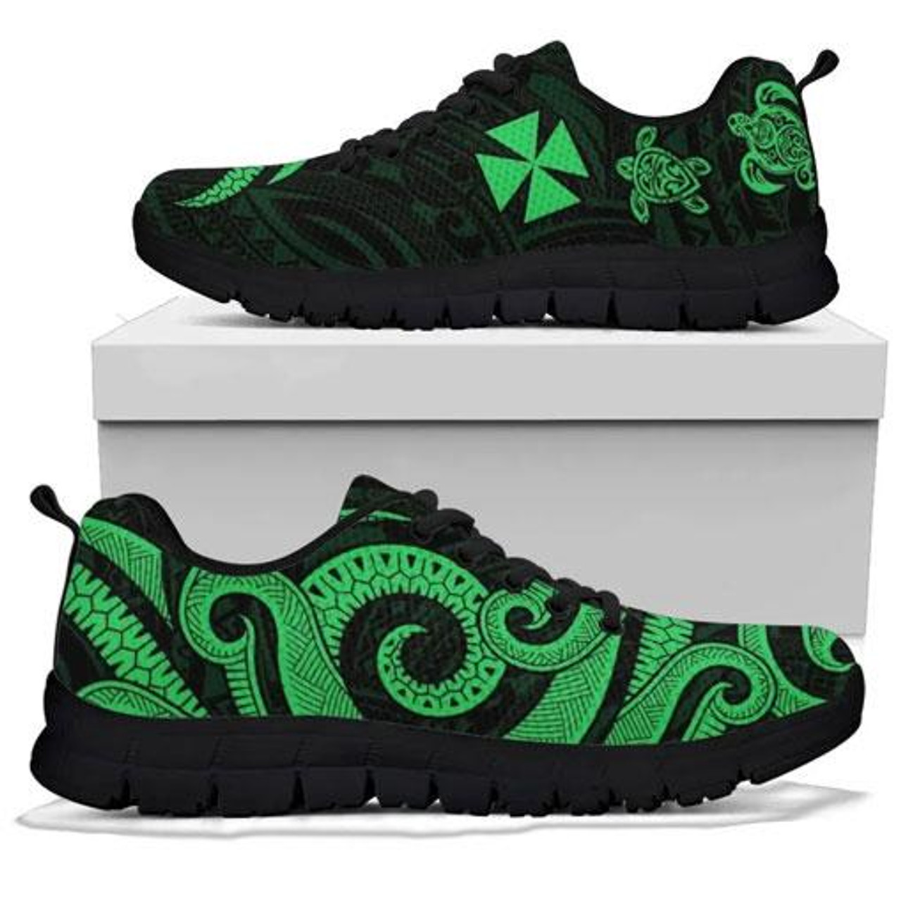 Wallis and Futuna Sneakers - Green Tentacle Turlte 3