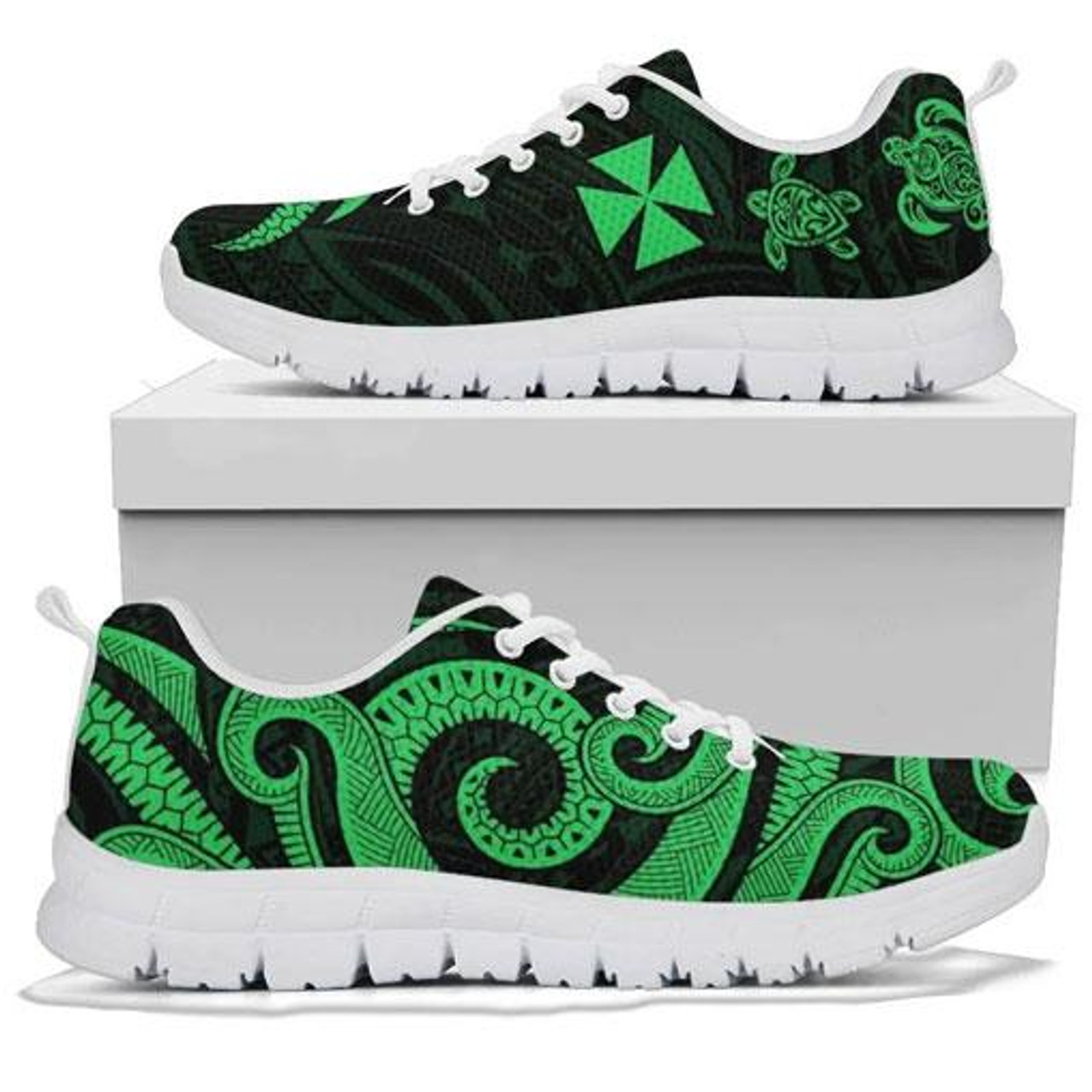 Wallis and Futuna Sneakers - Green Tentacle Turlte 8