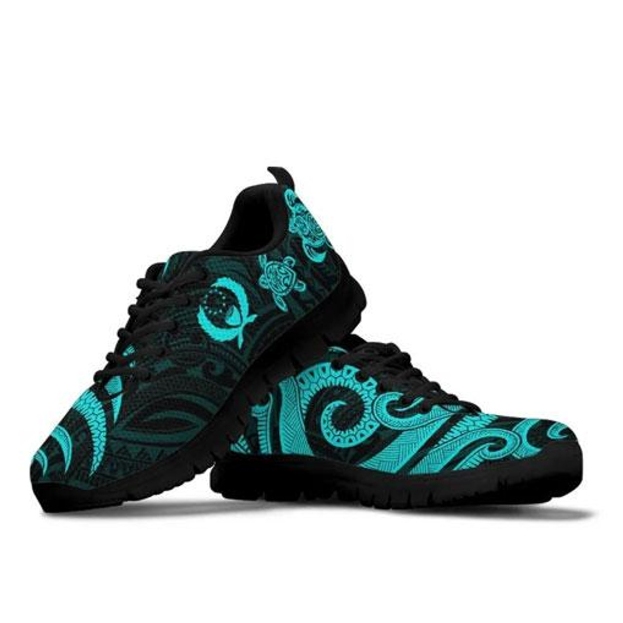 Pohnpei Micronesian Sneakers - Turquoise Tentacle Turtle 2