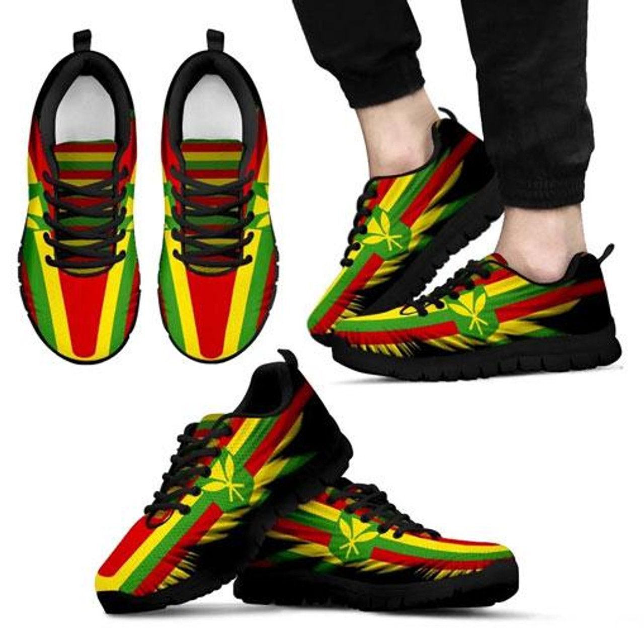 Hawaiian Sneakers - Wings Kanaka Maoli Flag 1