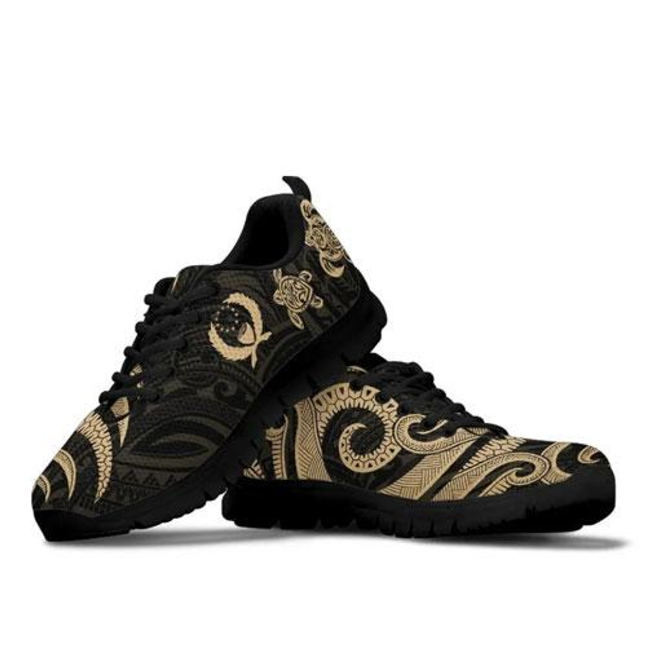 Pohnpei Micronesian Sneakers - Gold Tentacle Turtle 2