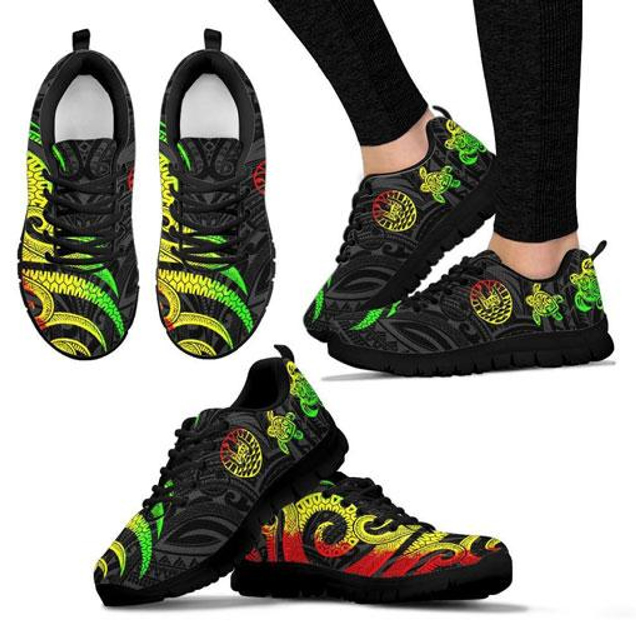 Tahiti Polynesian Sneakers - Reggae Tentacle Turtle 4