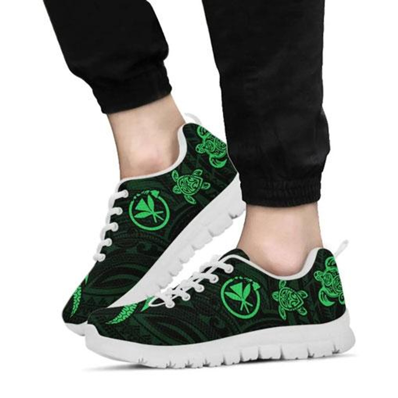 Polynesian Hawaii Sneakers - Green Tentacle Turtle 6