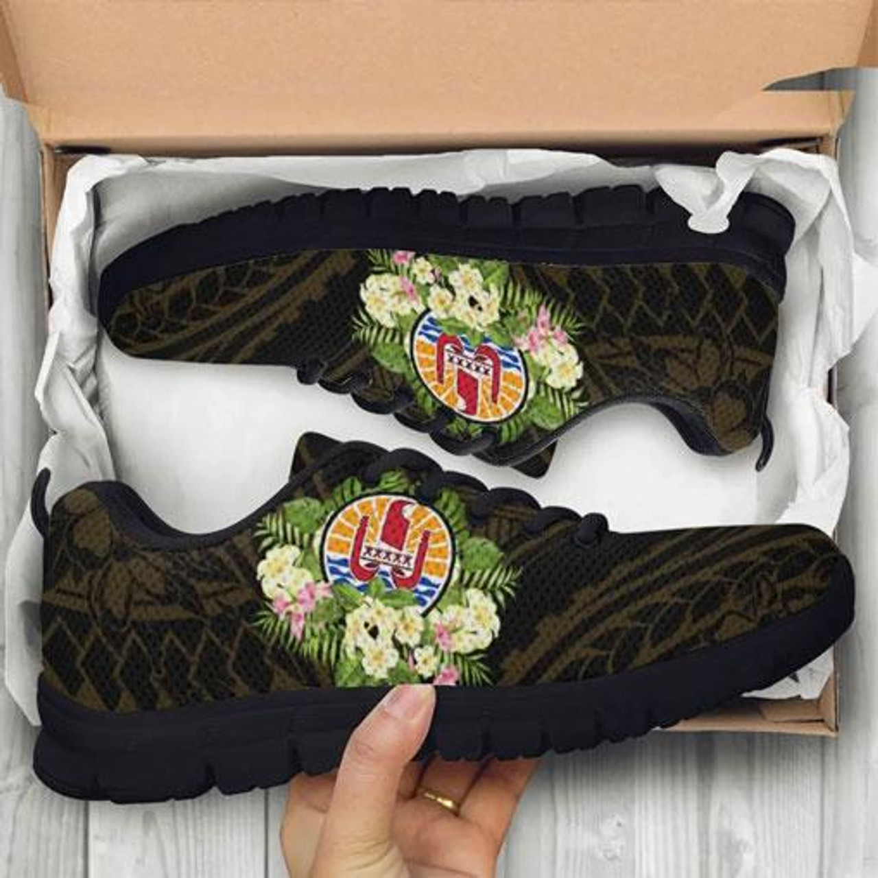 Tahiti Sneakers - Polynesian Gold Patterns Collection 3
