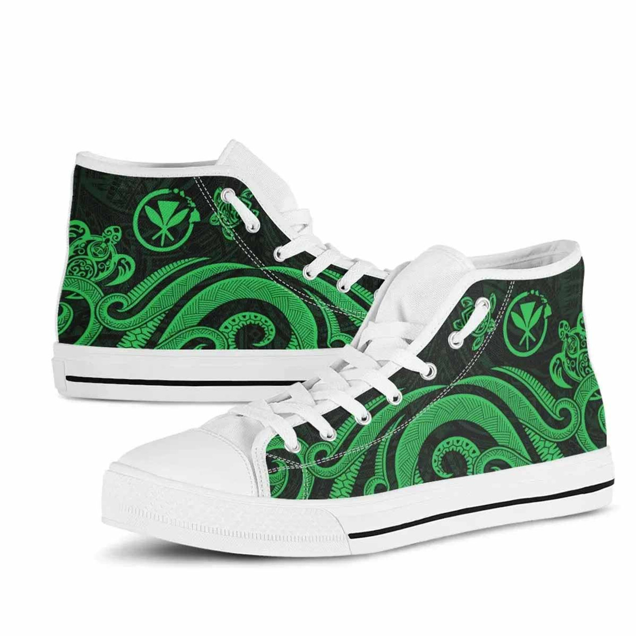 Hawaii High Top Shoes - Green Tentacle Turtle 6