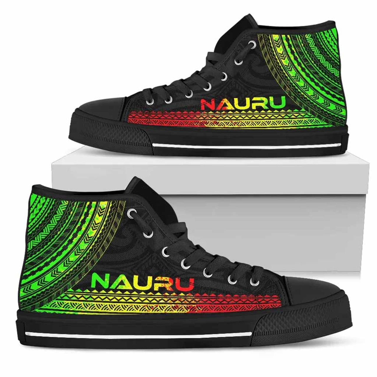 Nauru High Top Shoes - Polynesian Reggae Chief Version 4