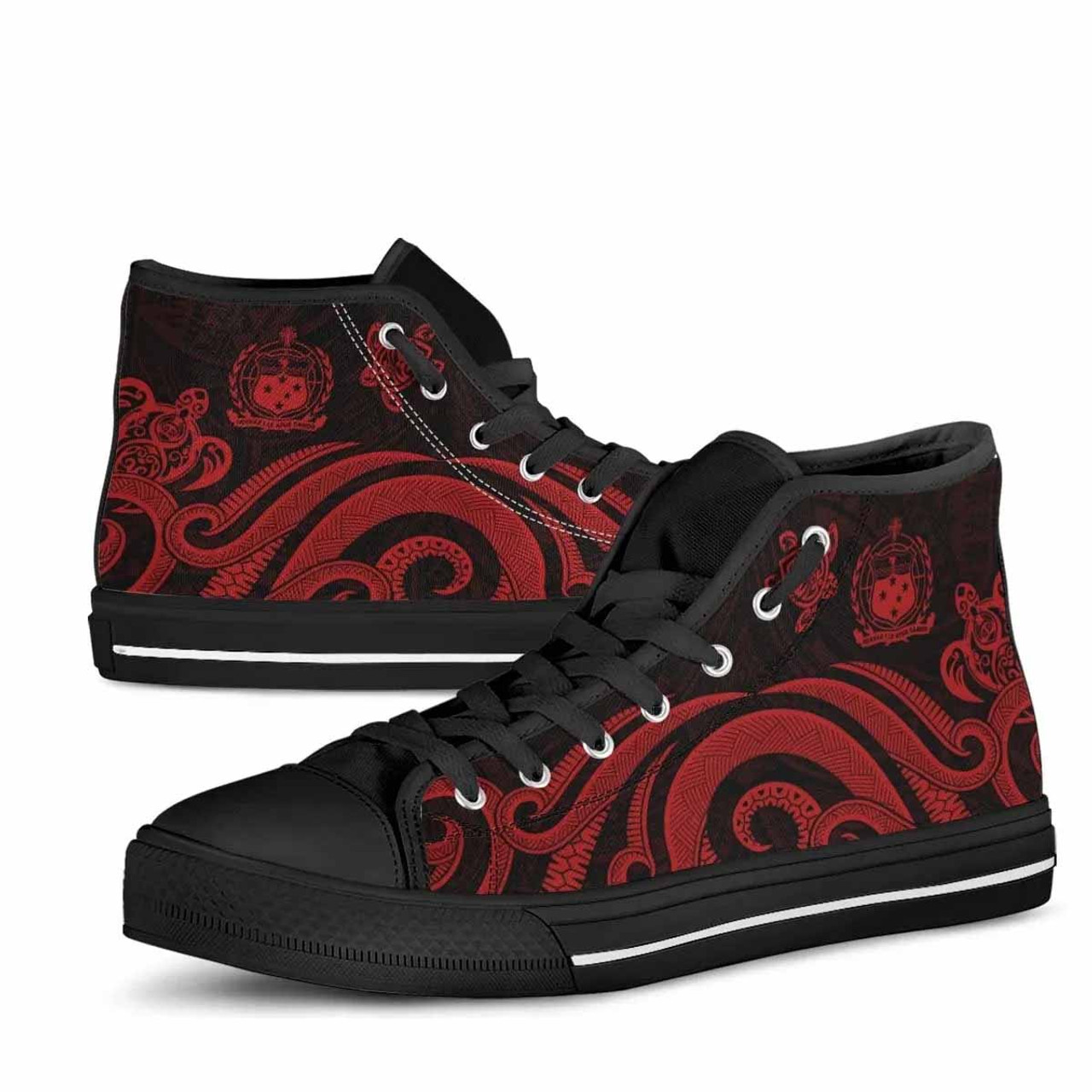 Samoa High Top Shoes - Red Tentacle Turtle 5