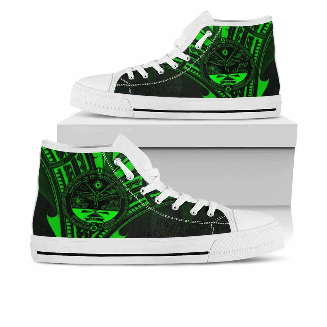 Marshall Islands High Top Shoes - Cross Style Green Color 6