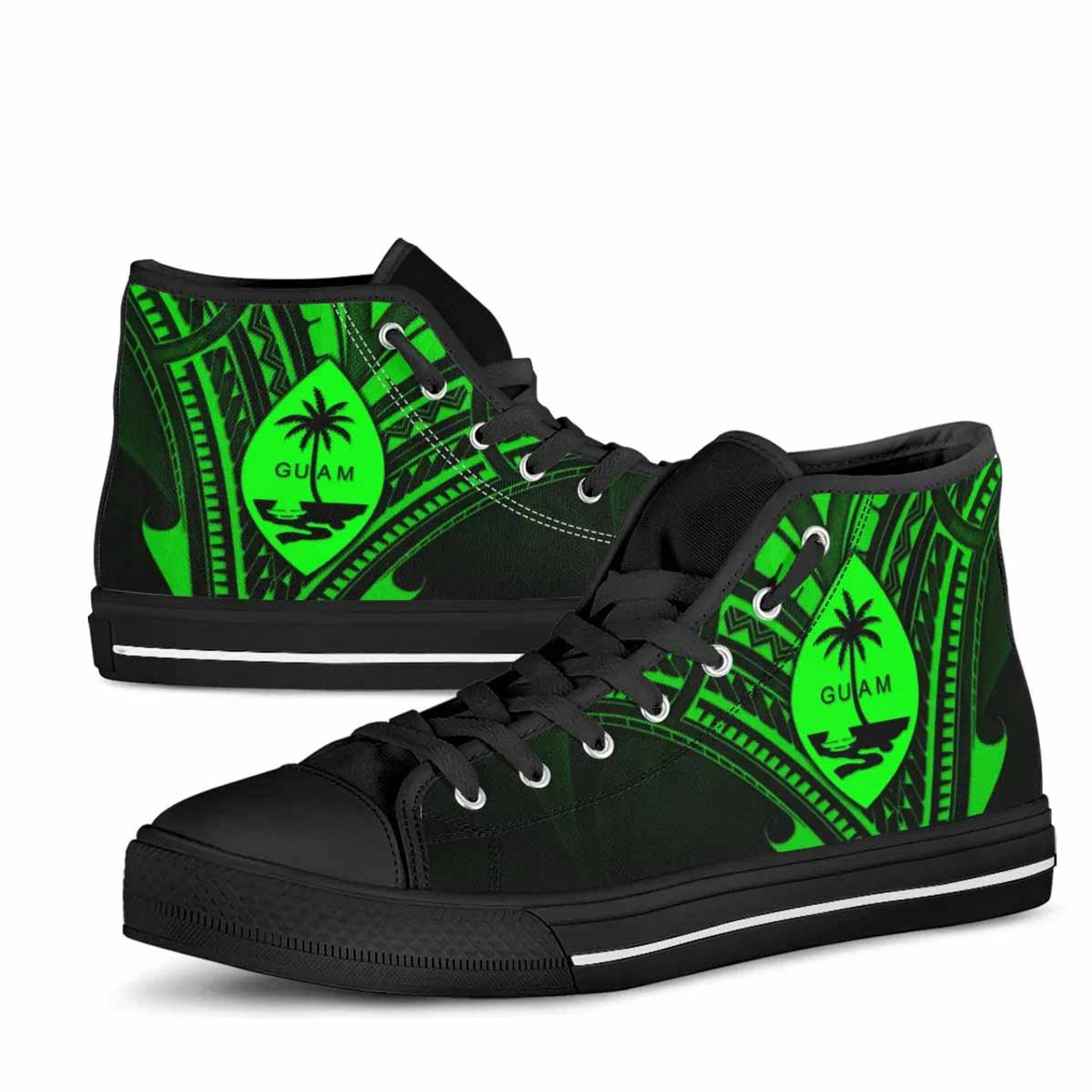 Guam High Top Shoes - Cross Style Green Color 5