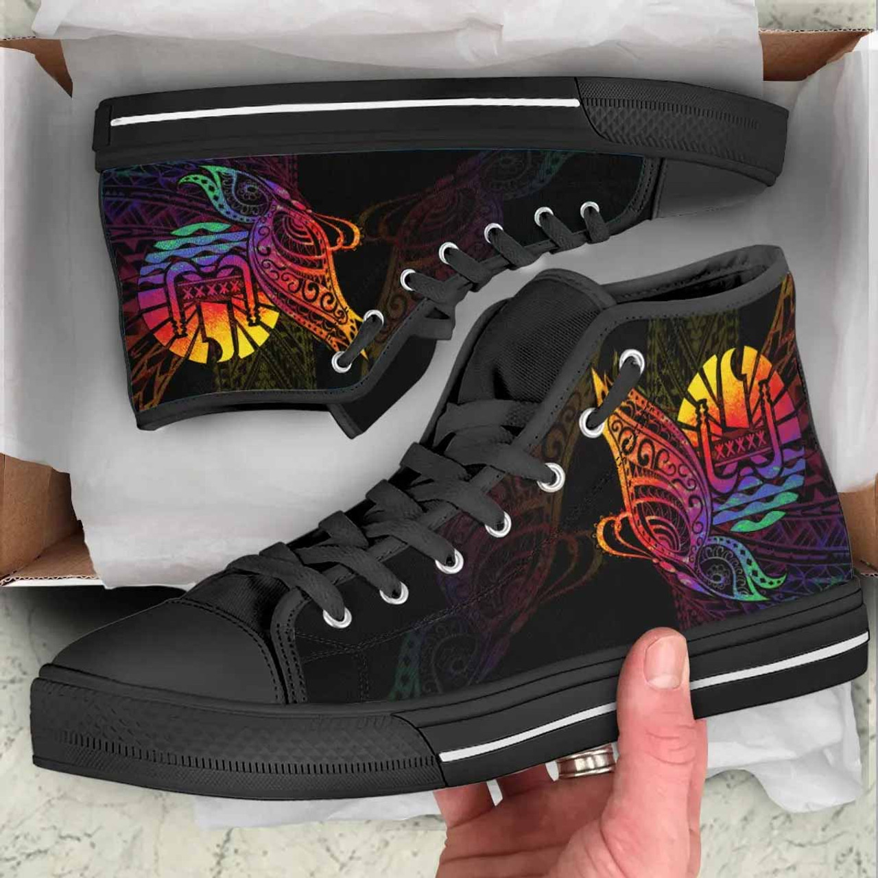 Tahiti High Top Shoes - Butterfly Polynesian Style 2