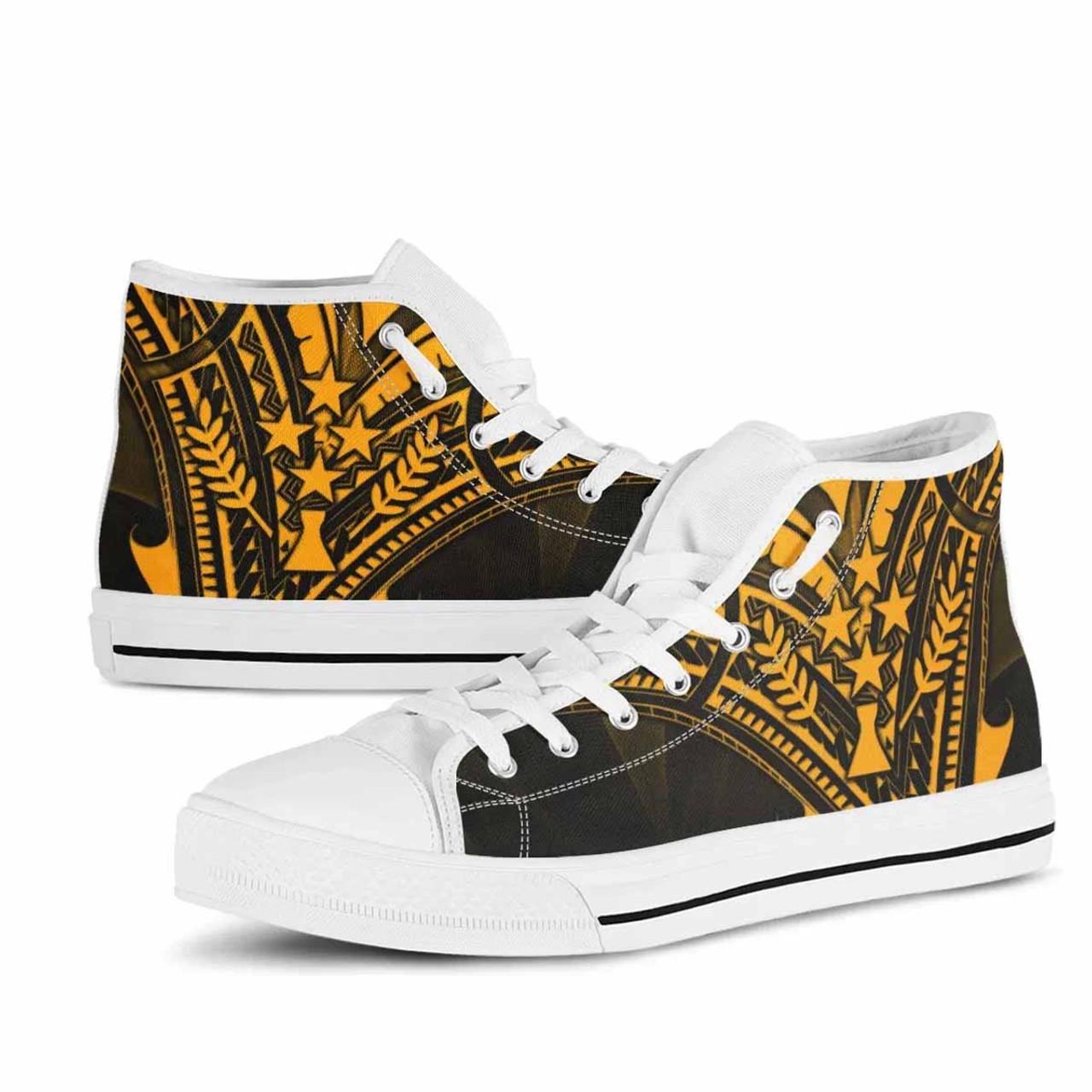 Kosrae State High Top Shoes - Cross Style Gold Color 10