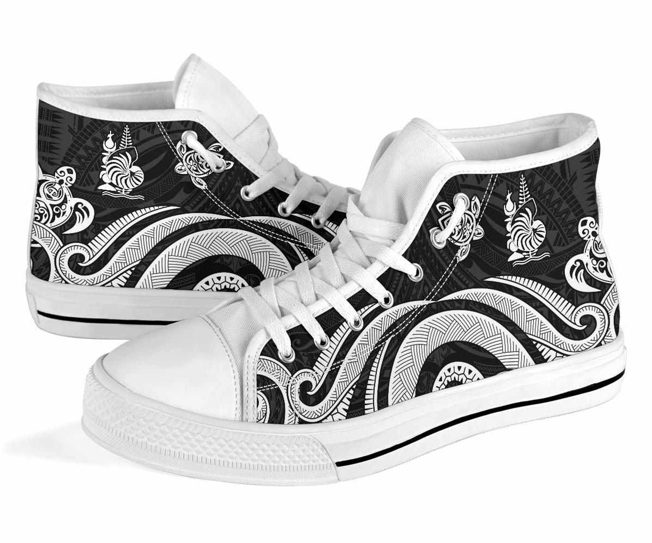 New Caledonia High Top Canvas Shoes - White Tentacle Turtle 8