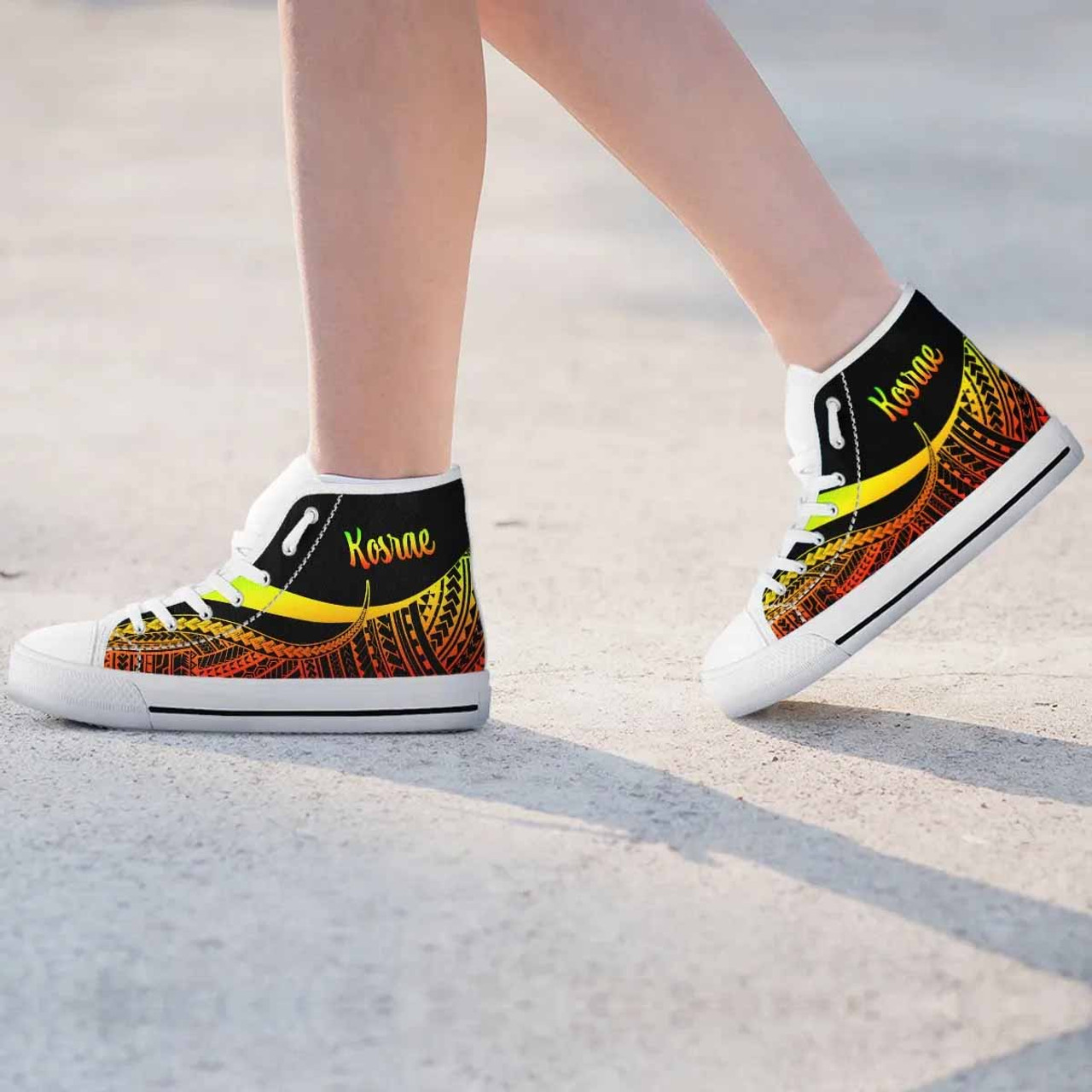 Kosrae High Top Shoes Reggae - Polynesian Tentacle Tribal Pattern 7