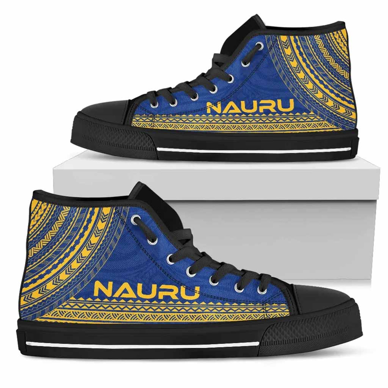Nauru High Top Shoes - Polynesian Flag Chief Version 2