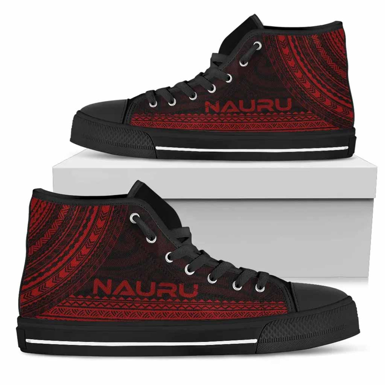 Nauru High Top Shoes - Polynesian Red Chief Version 4