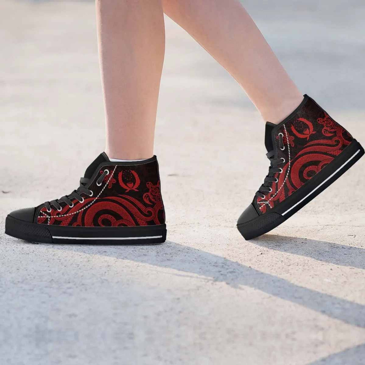 Pohnpei High Top Shoes - Red Tentacle Turtle 4