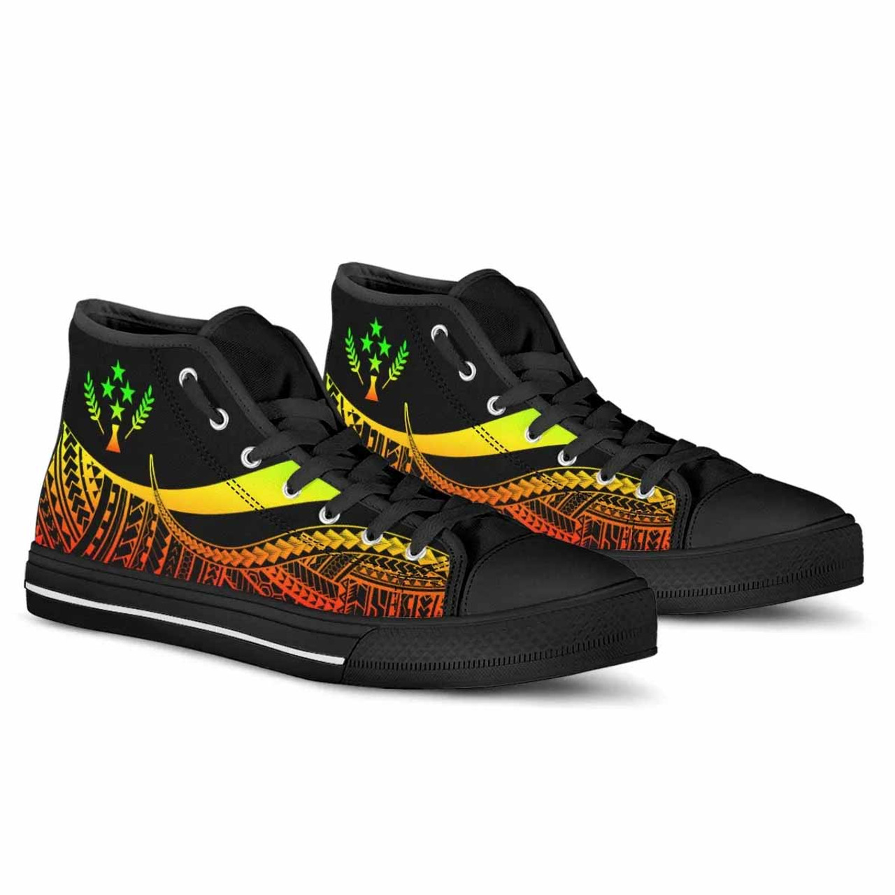 Kosrae Custom Personalised High Top Shoes Reggae - Polynesian Tentacle Tribal Pattern 3