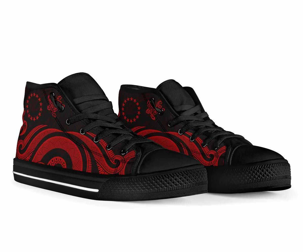 Cook Islands High Top Canvas Shoes - Red Tentacle Turtle 2