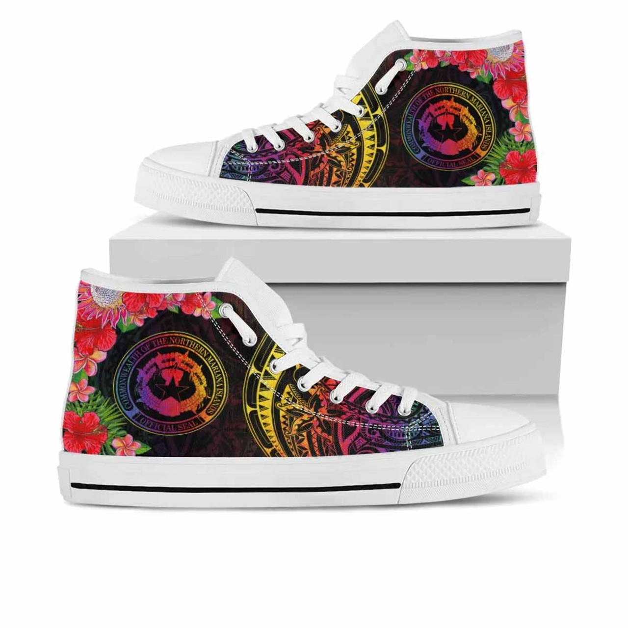 Northern Mariana Islands High Top Shoes - Tropical Hippie Style 5