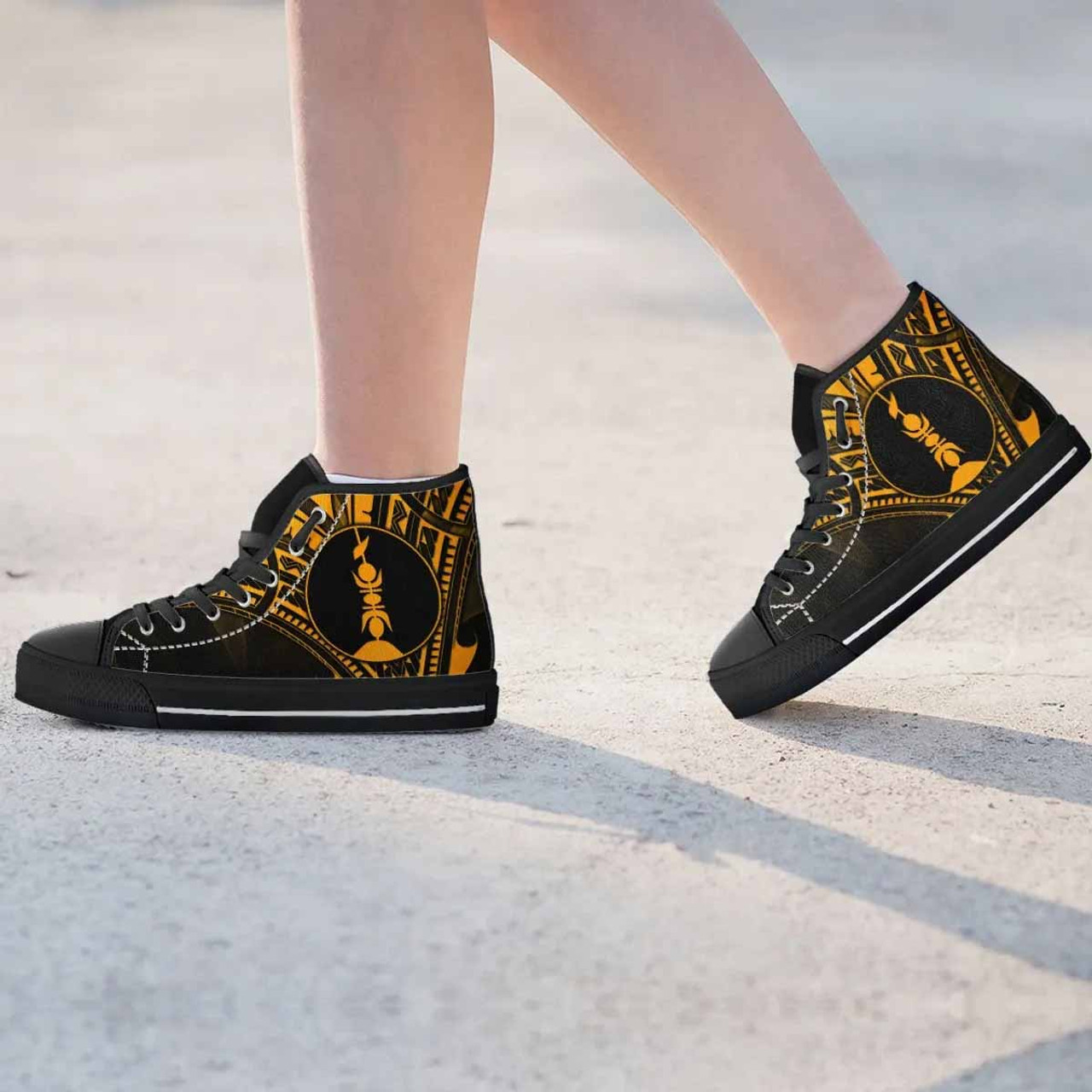 New Caledonia High Top Shoes - Cross Style Gold Color 3