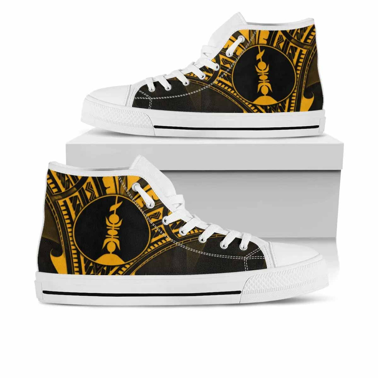 New Caledonia High Top Shoes - Cross Style Gold Color 6