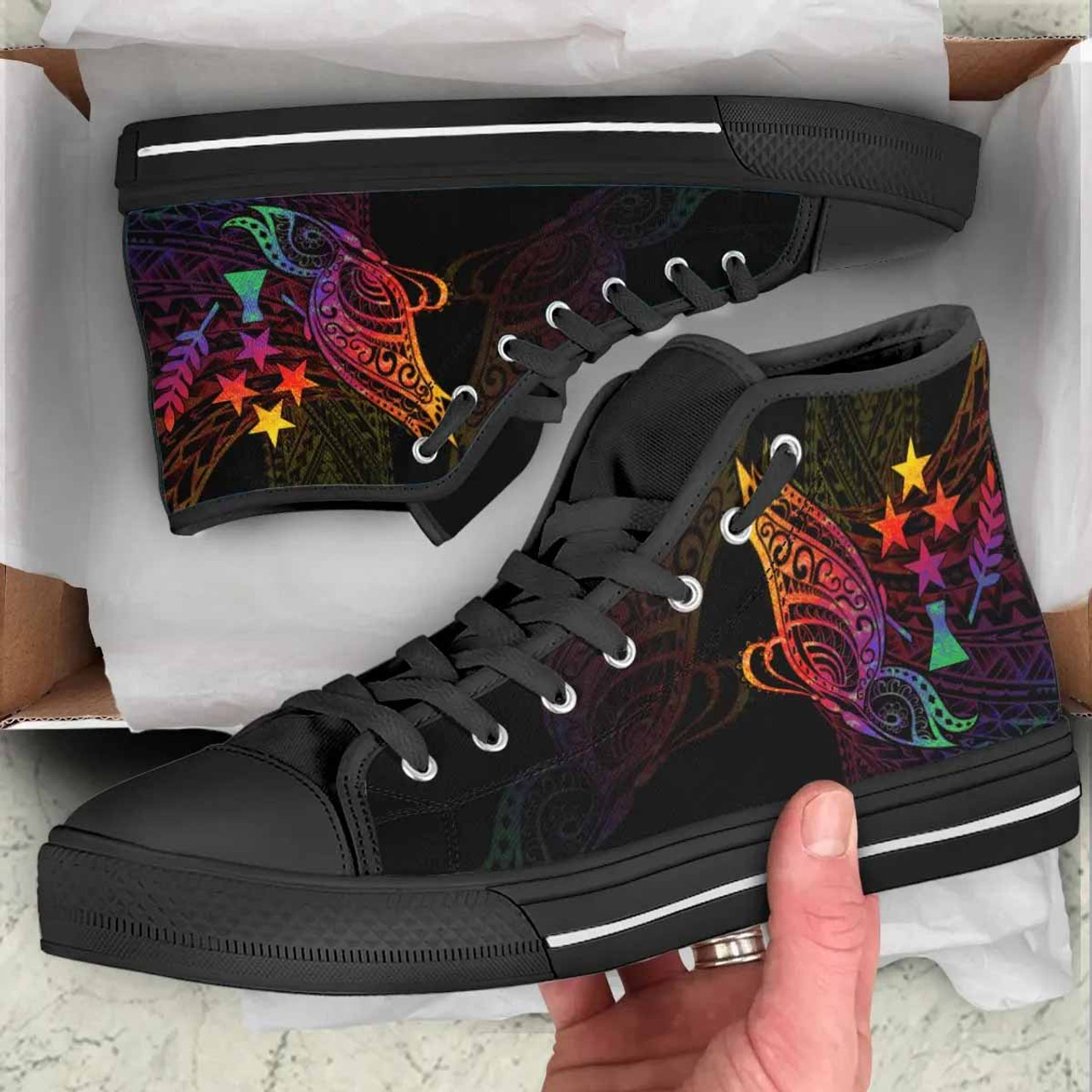 Kosrae State High Top Shoes - Butterfly Polynesian Style 2