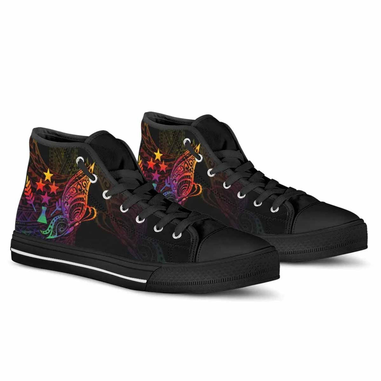 Kosrae State High Top Shoes - Butterfly Polynesian Style 4