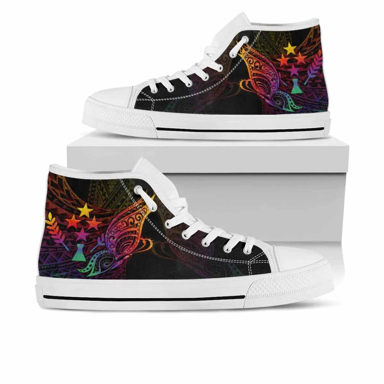 Kosrae State High Top Shoes - Butterfly Polynesian Style 6