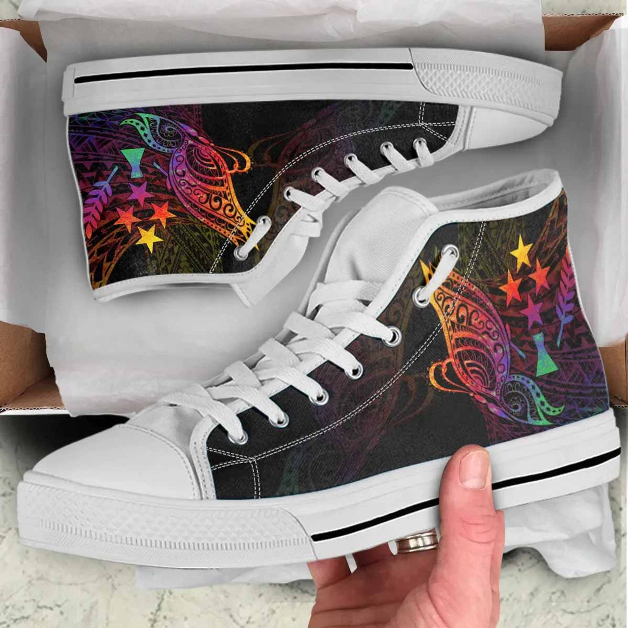 Kosrae State High Top Shoes - Butterfly Polynesian Style 7