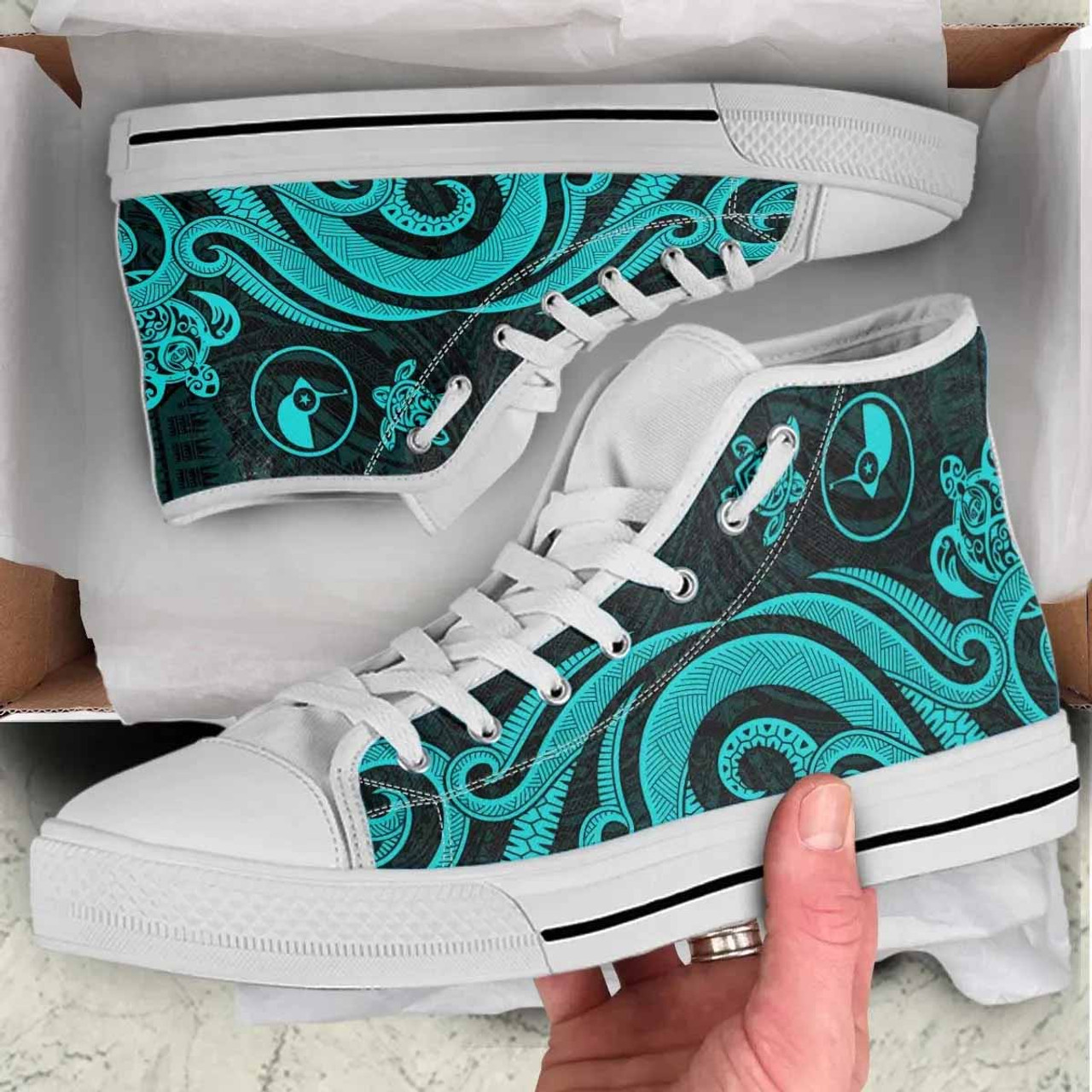 Yap High Top Shoes - Turquoise Tentacle Turtle 10